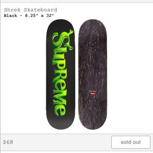 Supreme x Shrek Skateboard